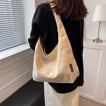 Vintage Lõuend Kotid Naistele 2022 Suure Mahutavusega õlakott Kirja Shopper Eco Kott korea Messenger Bag Y2K Disainer Käekotid