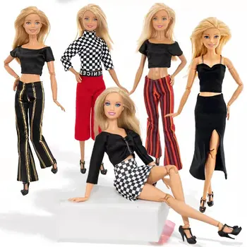 1/6 BJD Riided Barbie Mannekeeni Riided Sätestatud Põllukultuuride Topid Püksid Seelik 30cm Nukud Varustus Barbie Tarvikud DIY Mänguasjad Lastele