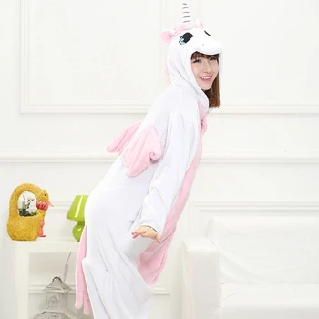 Talvel Lapp Unicornio Kigurumi Naised Mehed Onesies Cute Cartoon Looma Ükssarvik Pidžaama Komplekt Unisex Pyjama Pijama Sleepwear