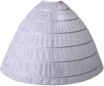 Täiuslik Kombinatsioon Täis-line 6 Hoop Petticoat Naiste Underskirt Tõsta Crinoline Pulmad Kleidid