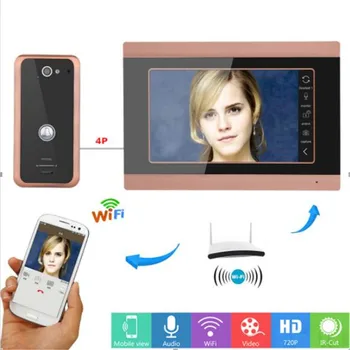 7 Tolline WIFI Touch Klaviatuur Juhtmega Video Ukse Telefon