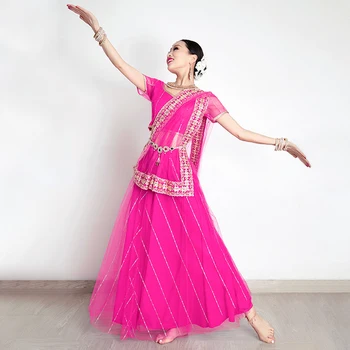 Uus Sarees Naiste Indias Professionaalne Bollywood Dance Staadiumis täitmiseks Riided Oriental Klassikalise Tantsu Kostüümid DQL5823