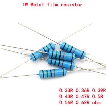 20piece 1W Metal Film Resistor 1% 0.33 R 0.36 R, milleks on 0,39 R 0.43 R 0.47 R 0.5 R On 0,56 R 0.62 R 0.33 0.36, milleks on 0,39 0.43 Oomi Täppis-Hea Kvaliteet