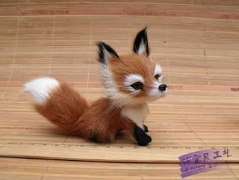 armas väike simulatsiooni fox mänguasi polüetüleen & karusnahk light brown fox nukk kingitus 12x5x9cm 2053