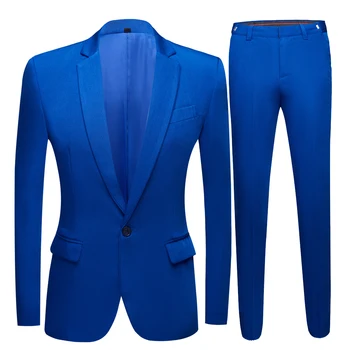 Mees Pulm Kleit, Kuninglik Sinine Meeste ülikonnad Bleiser Sobib Õhtul Club ülikond 2 tükki (Jope+Püksid) Reisi-Pidulik Vastuvõtva Ülikond