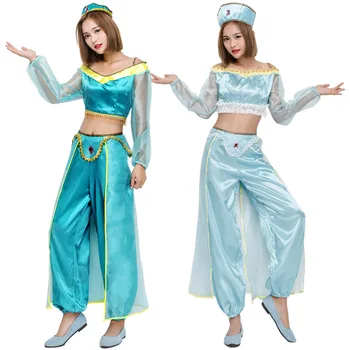 Halloween cosplay kostüüm Araabia printsess kostüüm India tantsija etapi kanda Seksikas kõhutants Tantsu kostüüm kanda Karneval varustus