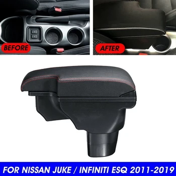 Näiteks Nissan Juke Infiniti ESQ 2011-2019 Kesk-Taga Konsoolid Ladustamise Kasti Käsipuud Double Layer Ladustamise W/ 3 USB Porti