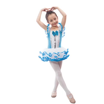 Uus Sinine+Valge Laps Venitada Spandex Leotard Ballet Tutu Tüdrukud Ballerina Professionaalse Etapis Kanda Kid Tulemuslikkuse Tantsu Kostüüm