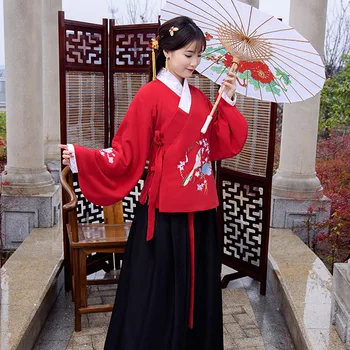 Traditsiooniline Hiina Folk Riided Daamid Tang Dünastia Hanfu Sügisel ja Talvel, Hiina Tantsu Kostüümid Naissoost Täiskasvanud Etapp Kanda