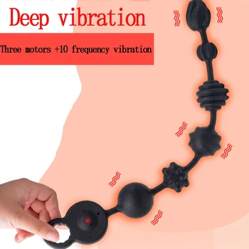 Anal Butt Plug Pallid Võimas Vibraator Helmed Silikoon Eesnäärme Massager Super Pikk Pehme Sügav Vibratsiooni Kasutada Intiimne Kaupade