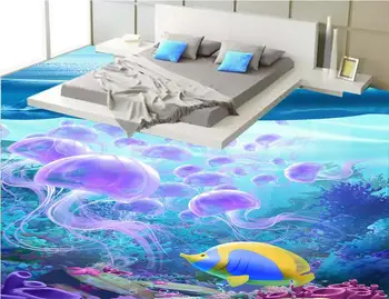 Kohandada 3D-Põrandakate vannituba tapeet coral vinüültapeet põrandaplaadid Kodu-Seinamaaling 3D