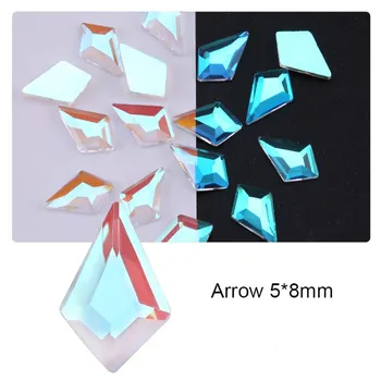 Diamond 3D Nail Art Kive Flatback prügikasti raputas Glitter Crystal Segatud Kuju Klaas DIY Kunst Küüned Kaunistamiseks