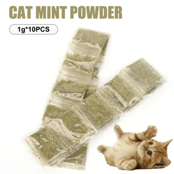 10TK Kass Mint Pulber Catnip Kott Kassi Muru Hakitud Lehed Catnip Pulber Väike Kott