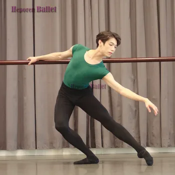 Mees Ballett Tantsu Lühikesed Topid Meeste Ülevalt ümber Kaela Lühike Varrukas, Slim Fit T-Särk Täiskasvanud Tava Riided