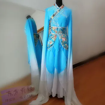 Uute Tulijate Naiste Hiina Folk Dance Pikad Varrukad Naiste Tantsu Kleit Legend Zhen Huang Kostüüm Staadiumis Täitmiseks Kleit 17