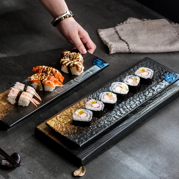 Jaapani-stiilis keraamilised pikk plaat loominguline ristkülikukujuline sushi plaadi komplekt plaat sashimi lamedad restoran kaubandus