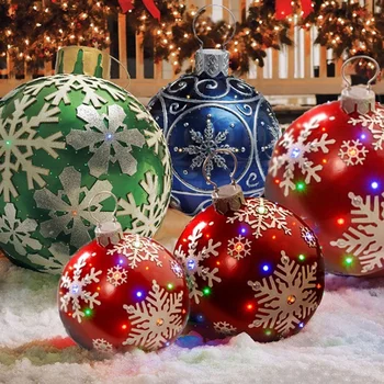 Jõulud Palli 60CM Suured PVC Täispuhutav Õhupall, Mänguasjade Kodu Väljas Xmas Decor Uue Aasta Pidu Kingitus jõuluehted