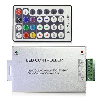 DC12V~24V RGB LED Kontroller 28 Võtmed RF Remote 24A, 288W SMD5050/3528 RGB Led Valgus
