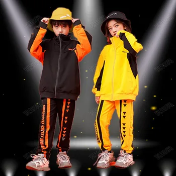 kids Fashion Kõrge Kaelus Kampsun Top Coat Töötab Vabaaja Hip-Hop Püksid Riided Tüdrukutele Poiste Jazz Tantsu Kostüüm Riideid Kanda