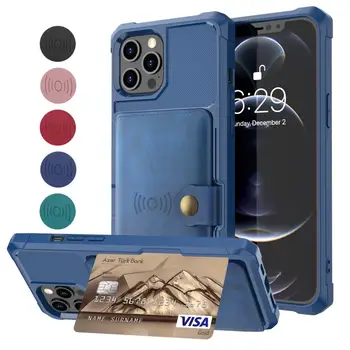 Uus Stiil Kaardi Omaniku Rahakoti Leather Case For iPhone 13 12 11 Pro Max XS Telefon Juhtudel Magnet Stand X 6S 7 8 Plus SE 2022 Anti d