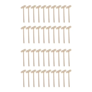 40 Tükki Puidust Krabi Vasara Mereannid Karbid Puit Krakkimise Mini Puidust Haamer Shell Krakkimise Produktide Jaoks Mereannid Homaar Tööriist