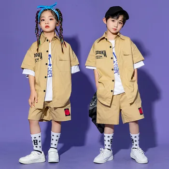 Tüdrukud, Poisid Jazzs Cos Street Topid Püksid Dance Hiphop Etapp Performance Show Cos Lapsed Lahe Korea Tantsu Sobiks Set Jazz Hip-Hop
