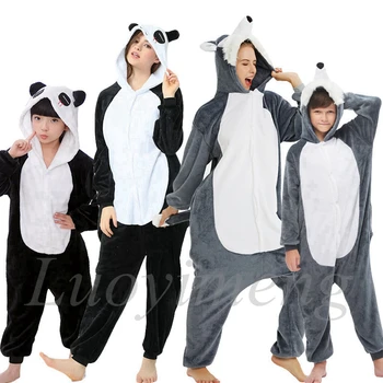 Tüdruk Poiss Loomade Pidžaama Talvel Sleepwear Kigurumi Õmblema Panda Onesie Lapsed Anime Ükssarvik Kostüüm Lapp Kombekas Täiskasvanute Nightie
