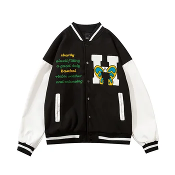 Mens Fashion Pesapalli Hip Jope Hop Harajuku Streetwear Kirja Tikandid Vabaaja Puuvillane College Bomber Jacket, Meeste Riided