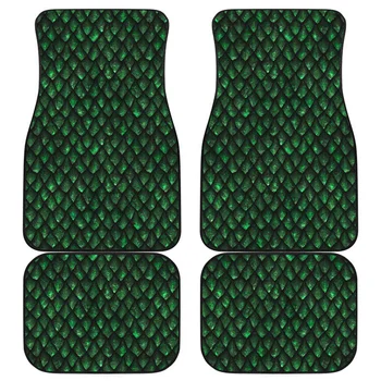 Roheline Draakon Kaalud Muster Print Ees ja Taga Auto põrandamatid Raske Vaip Esi-ja Tagaosa Täielik Komplekt 4tk Pack