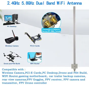 WiFi Antenn Dual Band 2.4 ghz 5.1 kuni 5.8 GHz Sagedus Mitmesuunaline antenn Bandrocket M5 huawei zte wavlink comfast wifi