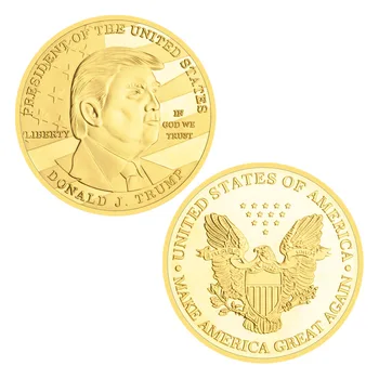 Ameerika Ühendriikide President Donald J. Trump USA Mündi kullatud mälestusmünte Suveniire ja Kingitusi Trump Toetajad