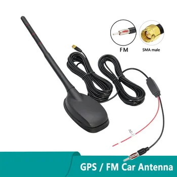 FM-AM Auto GPS Õhust Raadio Splitter Amplifitseeritud Digitaalse 18DBI Antenn ühildub AM/FM-Raadio, GPS-Antenni SMA isane