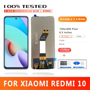 6.5 tollise kõrgkvaliteetse LCD Xiaomi Redmi 10 LCD Ekraan 21061119AG Touch Ekraan Redmi 21061119DG LCD Varuosad