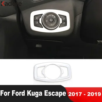 Ford Escape Kuga 2017 2018 2019 ABS Matt Auto Interjöör Esitulede Lüliti Kontrolli Nupp Paneeli Katta Sisekujundus Kleebis Tarvikud