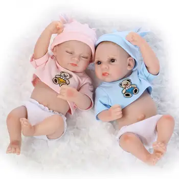 Reborn Nukku Kaksikud 100% kogu Keha Vinüül Realistlik Värvitud Juuksed Poiss ja Tüdruk Uuestisündinud Baby Doll 11 Tolline Armas Vastsündinud Mänguasjad