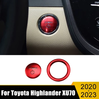 Auto Mootori Nuppu Kleebis Üks-Klõpsake nuppu Start Ringi Trimmib Juhul süüteluku Kate Toyota Highlander Kluger XU70 2020-2022 2023