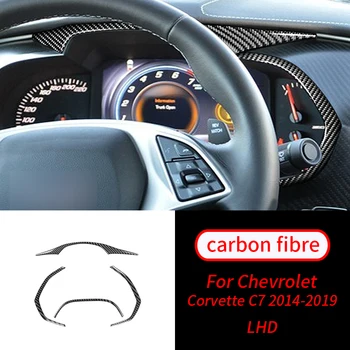 Päris Carbon Fiber Speedmeter Armatuurlaua Sisekujundus Auto Interjööri Aksessuaarid Chevrolet Corvette C7 2014-2019 4TK