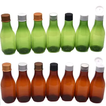 150ml X 24 Tühi Plastik Pudel Kõrvits Roheline Pruun Kosmeetikatoodete Pakendid Jaoks Emulsioon Šampoon, dušigeel Lill, Vesi