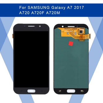 100% test LCD Samsung Galaxy A7 2017 A720 A720FA720s LCD puutetundlik digitizer komponent Samsung A720 ekraan