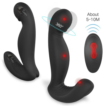 2021 Traadita Kontrolli Rotatsiooni Vibreeriv G Spot Anal Vibraator Mees Eesnäärme Massager Butt Plug Anal Sex Mänguasjad Mehed Naised