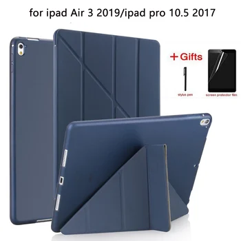 Slim PU Nahk+Silikoonist Case For iPad Õhk 3 2019 Soft Tagasi Smart Cover for iPad Pro 10.5 2017 2019 10.5 tolli Juhul +Film Pliiats
