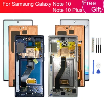 AMOLED Samsung Galaxy Märkus 10 Lcd N970F N9700 Ekraan Puutetundlik Digitizer Assamblee +Raam Note10 PLus LCD N975 N9750/DS
