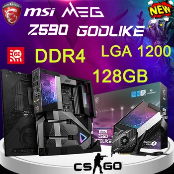 LGA 1200 MSI MEG Z590 GODLIKE Emaplaadi 128G DDR4 5600 (°C)MHz Toetab 10th 11th Põlvkonna Core, AMD 3-Way CrossFireX Mainboard
