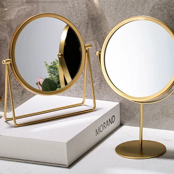Esteetiline Kuld Peegel Meik Kompaktne Antiik Dekoratiivsed Kvaliteedi Peegel Karastatud Klaas Raam Espejo Maquillaje LuzCosmetic Peegel