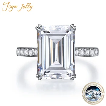 10CT D värv Moissanite Ring Naiste Bridel Luksuslik Pulm ehteid 10*14mm Lab Teemant 100% 925 Sterling Hõbe Rõngad