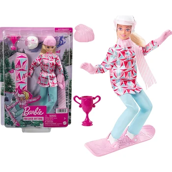 Barbie Saab Olema Midagi talisport Lumelaudur Blond Nukk 12 Tolli koos Jakk, Püksid, Sall Lumelaua Kiiver Trofee Kingitused