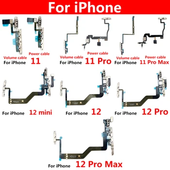 Mute & Volume Nupp Switch Key Power Flex Kaabel, Metallist Osad IPhone 11 12 Pro Max 12 Mini