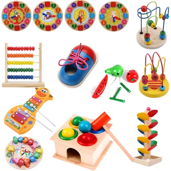 1Piece Lapsed DIY Eva Kell Õppe, Hariduse Mood Väikelapse Nöörimine Kingad Montessori Lapsed Puidust Mänguasjad, Laste Mänguasjad