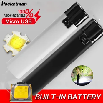 Super Ere Mini LED Taskulamp USB Laetav Võimas Lamp Sisseehitatud Aku Saab Kasutada Power Bank Sobib Telkimine