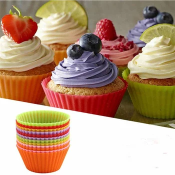 12tk/palju Silikooni Kook Cup Ümmargused Muffin Cupcake Küpsetamine Hallitusseened Kodus Köögis Toiduvalmistamis Asjade Kook Dekoreerimiseks Vahendid
